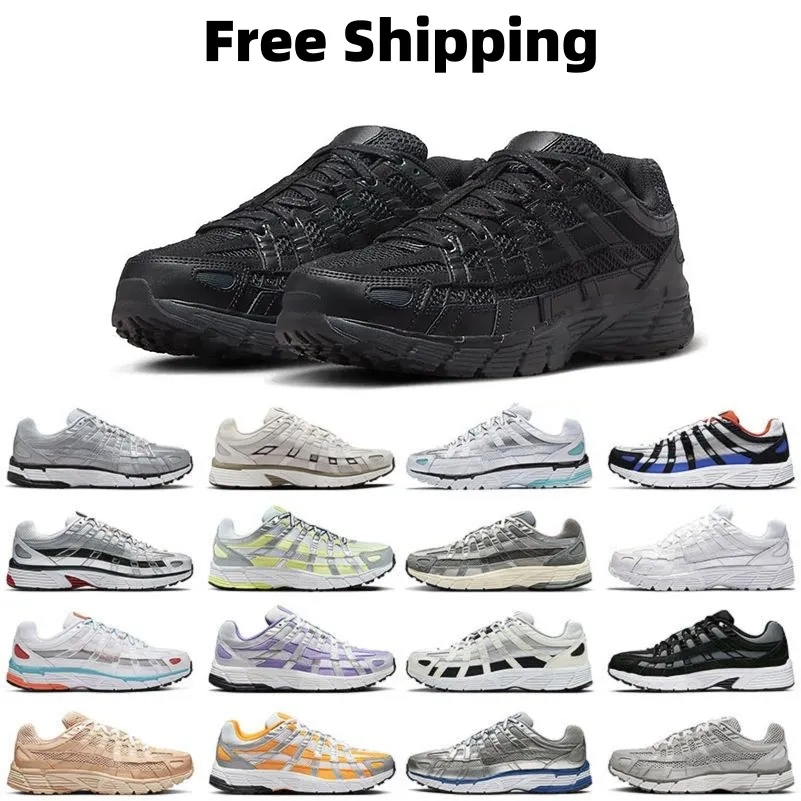 Casua lDesigner Running Shoes P6000 P 6000 Designer for Men Women Sneakers Triple Black White Khaki Wolf Grey Metallic Sier Racer Blue Womens