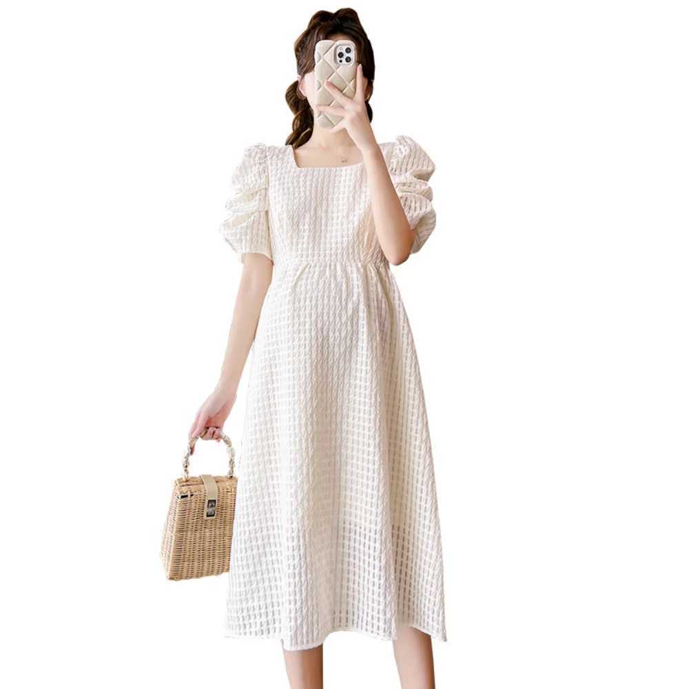 Casual Maternity Dresses New Summer Clothes For Pregnant Wome Sweet French vestidos Long Dress Pregnancy photoshoot DressesT250311