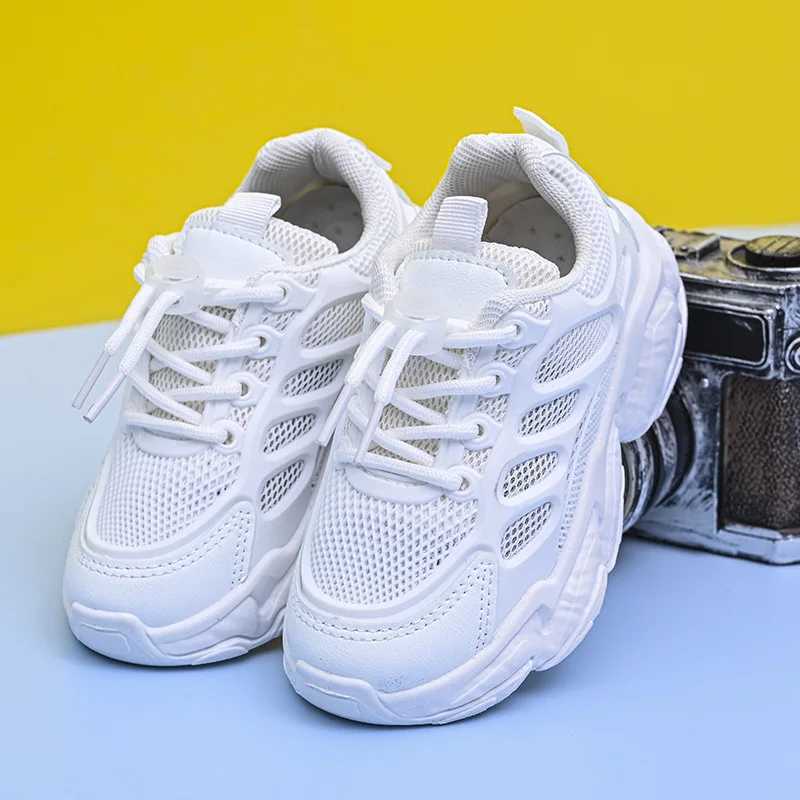 Children Girls Boys Breathable Mesh Sneakers Anti-slip Boys Girls Casual Soft Bottom Shoes Handsome Fashion Students ShoesXJ250311