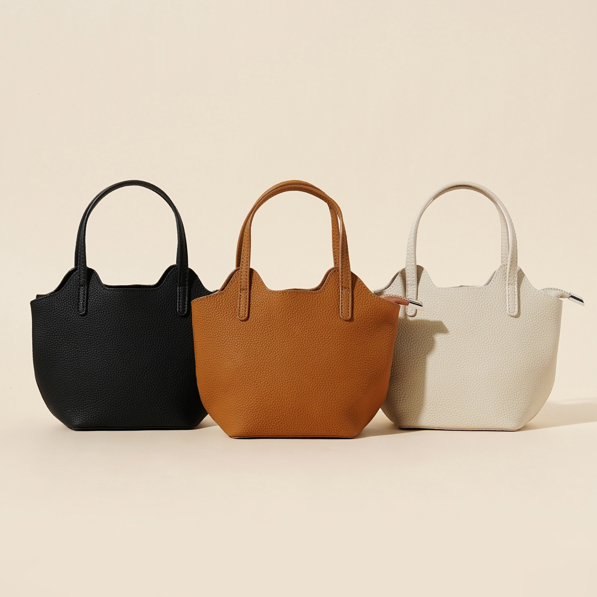2025 Autumn And Winter New Top Layer Cowhide Classic Style Vegetable Basket Bag Women's Handbag Casual Versatile Fashion High-End Feeling