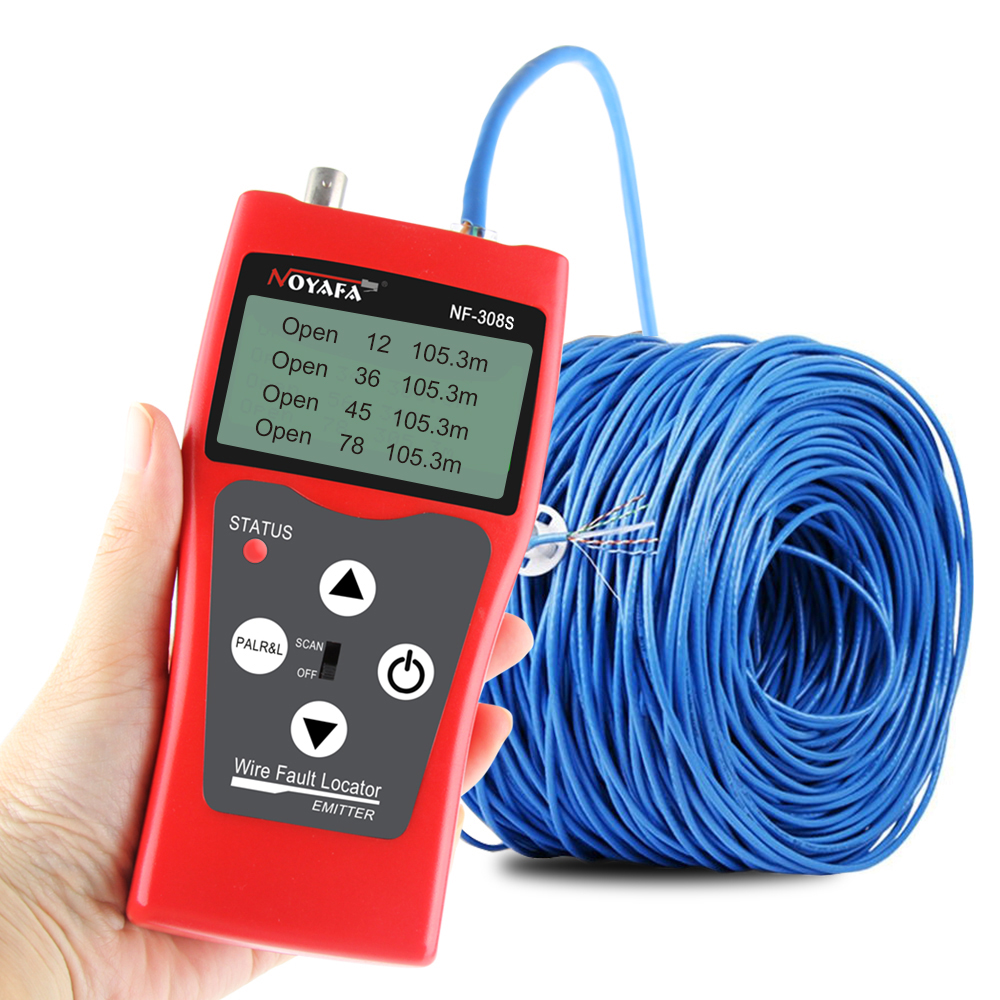 NOYAFA NF-308S Network Cable tester LCD display Wiremap tracker RJ45 RJ11 BNC Multi-function cable length continuity test tools
