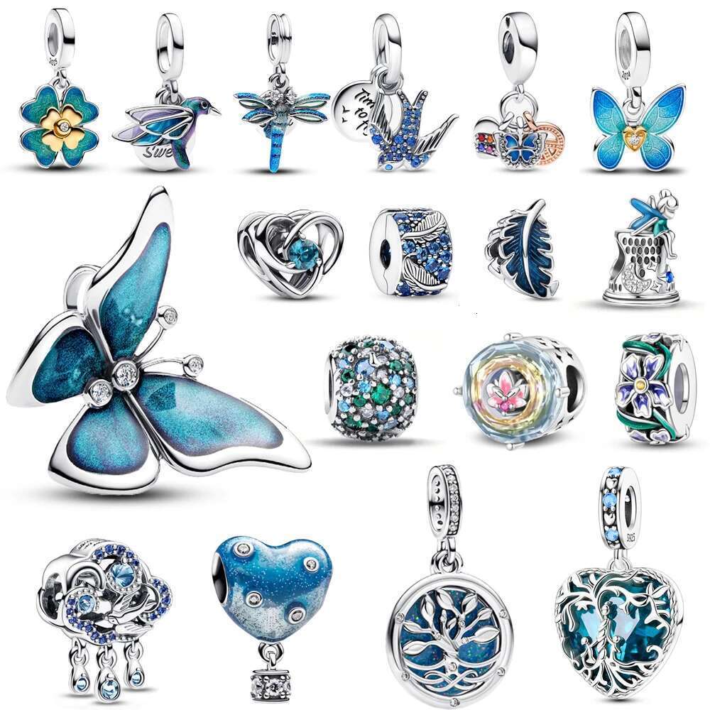 2025 New 925 Sterling Silver Spring Collection Leaf Charms Butterfly Dangle Charm bead Fits S925 Snake Bracelet Spring Series Jewelry