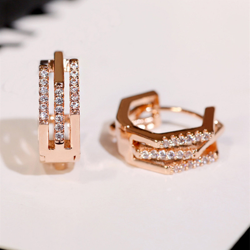 2025 Handmade Elegant Clip Earrings Women Fashion Jewelry 925 Sterling Silver Rose Gold Fill Pave White 5A Cubic Zircon CZ Diamond Party Lady Earring 