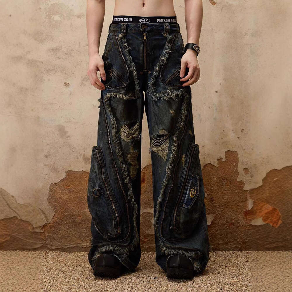 Y2k American Washed Heavy-Duty For Couples, Vintage Street Style Ins Jeans
