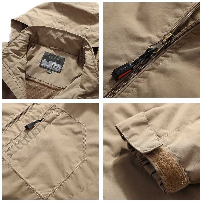 Spring Men Outdoor Waterproof Jacket Plus Size Windbreaker Rain Coat Breathable Fishing Camping Tactical Jackets Male ClothingT250311