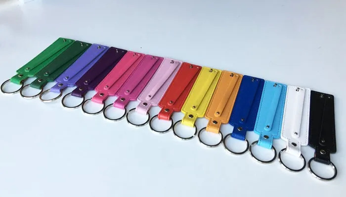 10pcs 830Width*130mm Length Copy leather Key chains Keyrings with 8mm small belt can through 8mm slide charms 250305