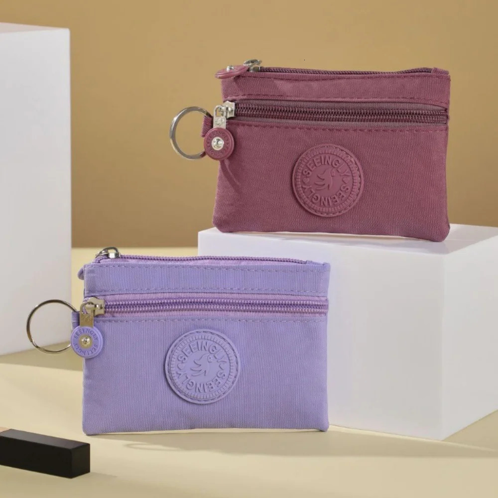 Small Solid Canvas Coin Bags Kids Money Purse Students Bus ID Credit Card Holoder Keys Earphone Pocket Storage 250311
