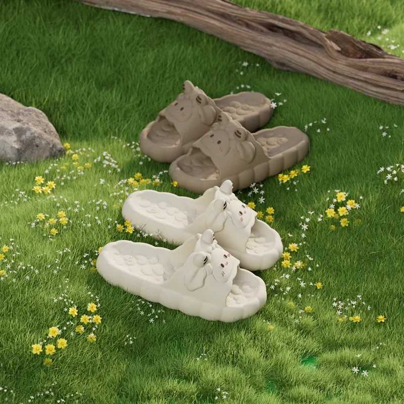 Women Cute Cartoon Sheep Summer Slippers Ladies Casual Lovely EVA Sandals Female Non-slip Home Indoor Outdoor House ShoesT250311
