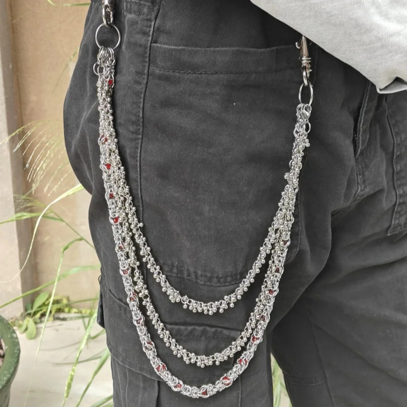 Fashion The Earth Round Bead With Keel Combination Chain For Punk Pants Unisex Ones Waist Hip Hop Key Chain y2k 250303