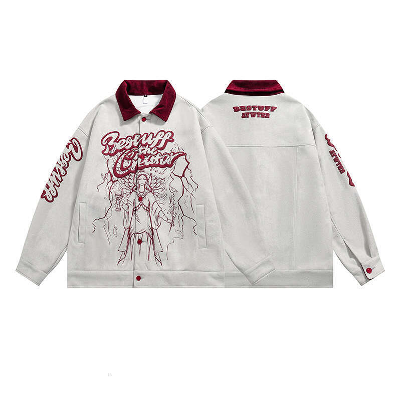 YPRS Men's Autumn New Style American Foam Printed Suede Couples, Loose High Street Jacket For Men