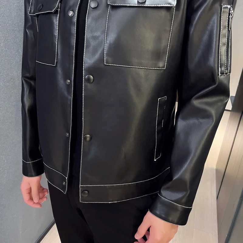 Autumn Winter Mens Motorcycle Hot Item Leather Jacket Comfortable Soft Breathable Fashionable Lapel High-quality Trendy JacketT250311