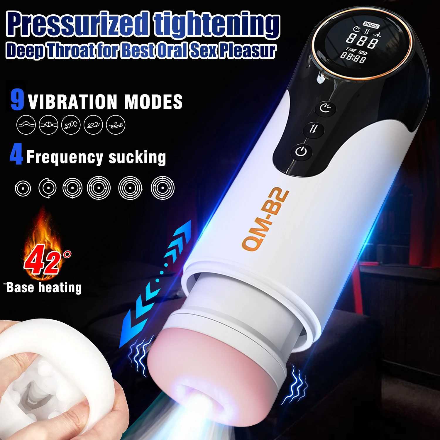 B2 Automatic Male Masturbator Penis Pump With 4 Sucking Thrusting 9 Vibration Pocket Pussy Masturbation Cup Sex Toys for Men W250311