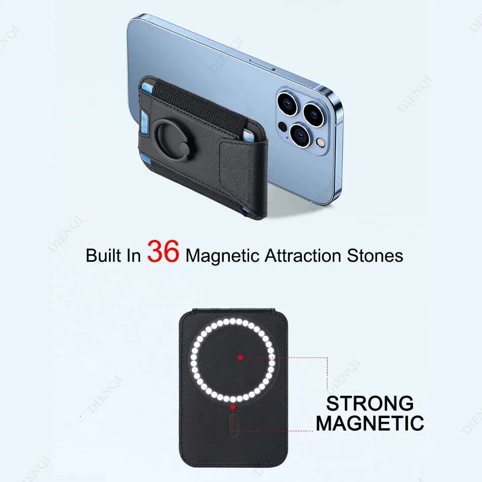 Magnet PU Stand Magnetic Credit Card Holder Men Women Cell Phone Case Leather Wallet forPhone 12 13 14 15 16 Pro