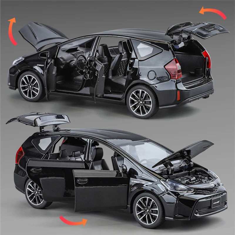 1/32 TOYOTA PRIUS Alloy Car Model Diecast Metal Toy Vehicles Car Model High Simulation Sound and Light Collection Childrens Gift M250311