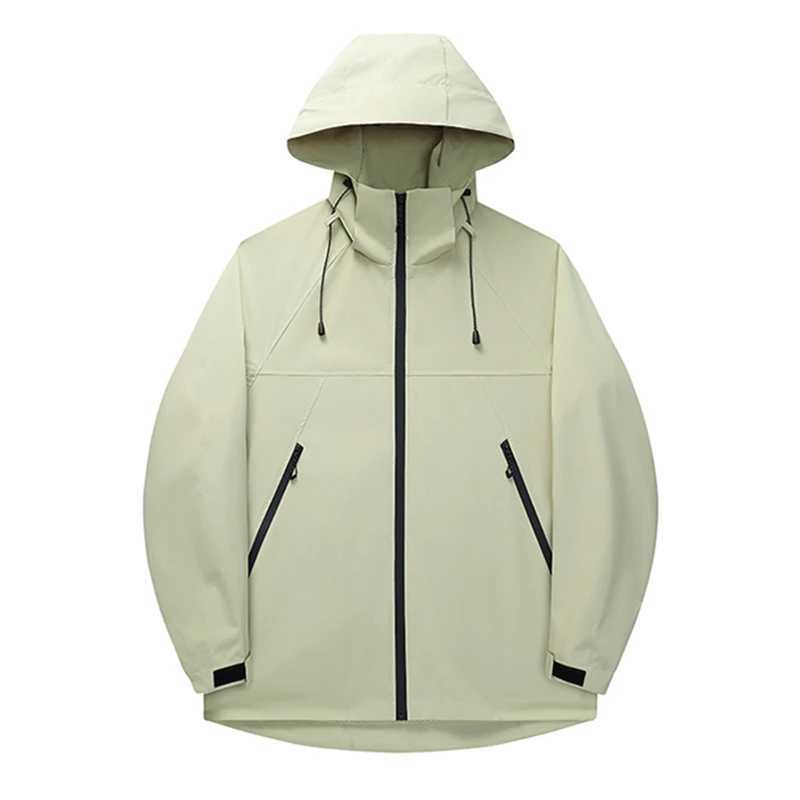 Light Purple Mens Long Sleeve Waterproof JacketFashion Casual Sweatshirt Green Yellow Black CoatT250311