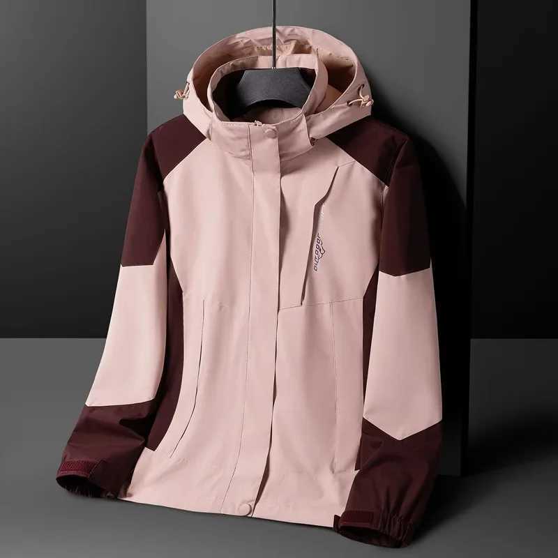 Plus Size Outdoor Men Women Fleece Jacket Waterproof Windproof Camping Mountaineering Clothing Downpour Level Plus Size OutwearT250311