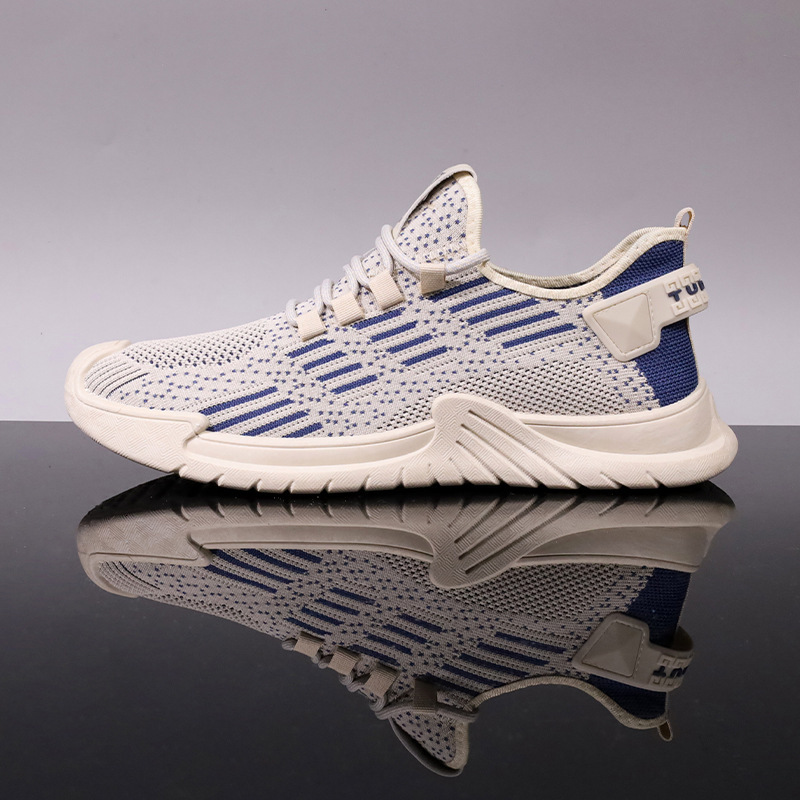 2025 Internet Celebrity Men's Sneakers Real Flying Woven Mesh Casual Shoes Ultra Light Breathable Running Shoes Outdoor Trend Versatile
