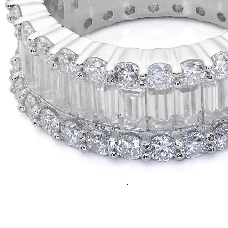 Moissanite Band Eternity Diamond Rings Moissanite