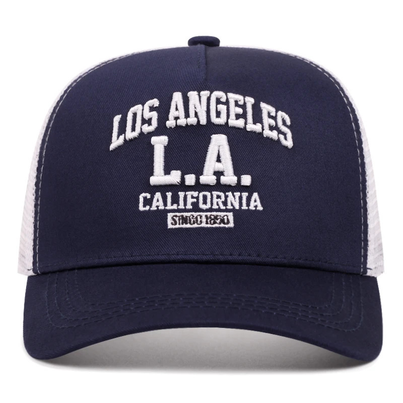 LOS ANGELES embroidered mens and womens outdoor sports event cap American trucker net hat trend fashion 250311