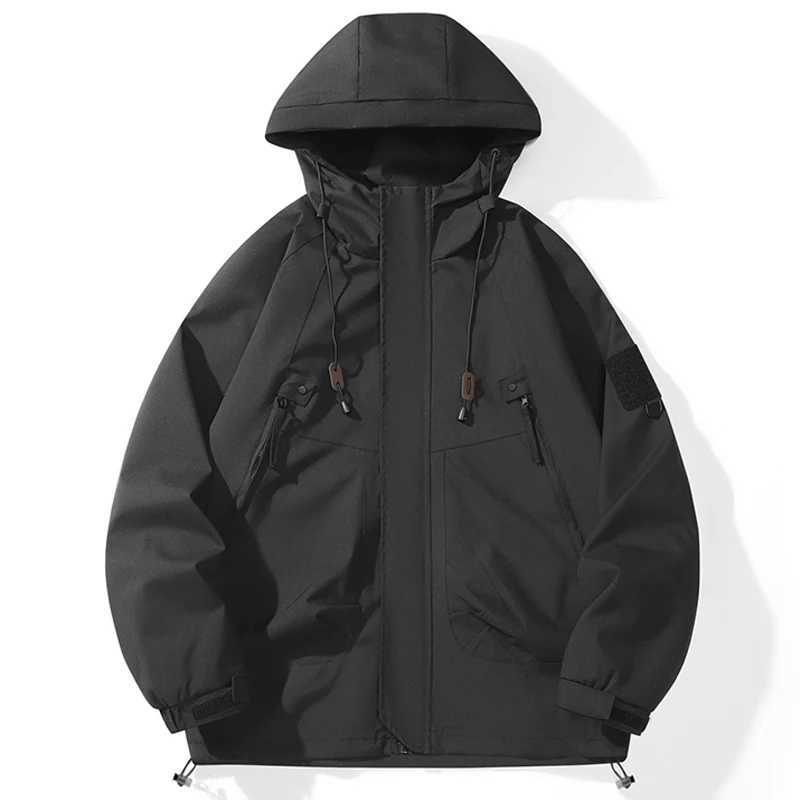 Mens Hiking Jackets Waterproof Women Windproof Windbreaker Camping Climbing Outdoor Running Trekking Coat Loose Hooded JacketT250311