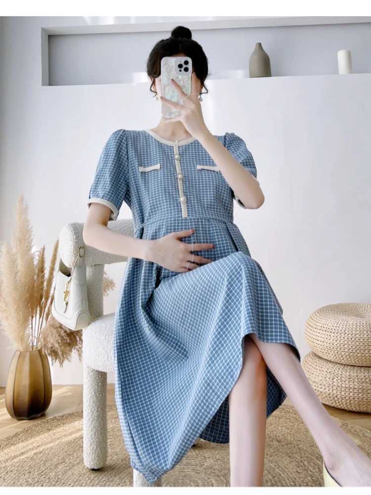 Pregnant Womens Clothes Summer vestidos Fashion Fresh Loose Maternity Dresses short Sleeve Casual pregnancy photoshoot dressT250311