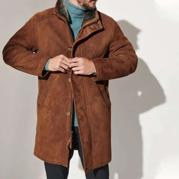 2023 Autumn And Winter Men's Mid Length Integrated Deer Fur Coat Jacket