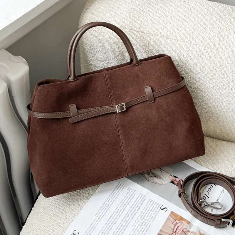 Genuine Leather Suede Tote Big Bags For Women Designer Handbag And Purse New In Vintage Commuting Shoulder Crossbody