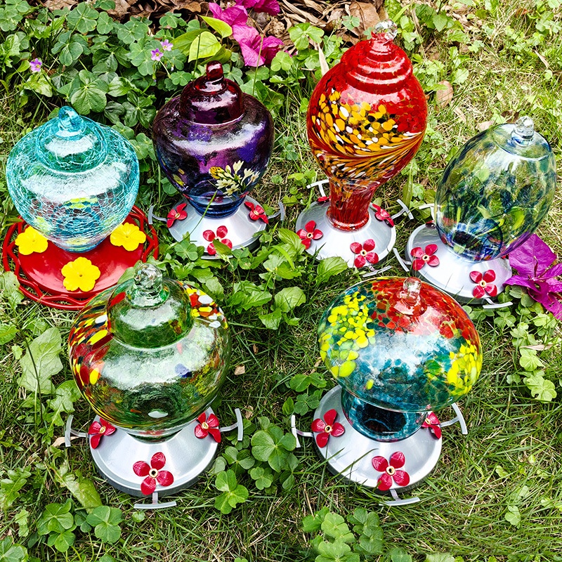 Bird feeders bird feeders outdoor feeders hanging courtyard garden glass models hummingbird water feeders