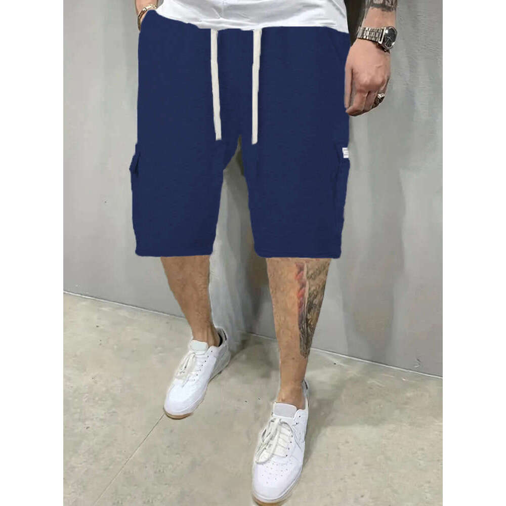 Summer casual multi pocket shorts, solid color five quarter pants, men's 2025 temperament versatile new trend clothing ins