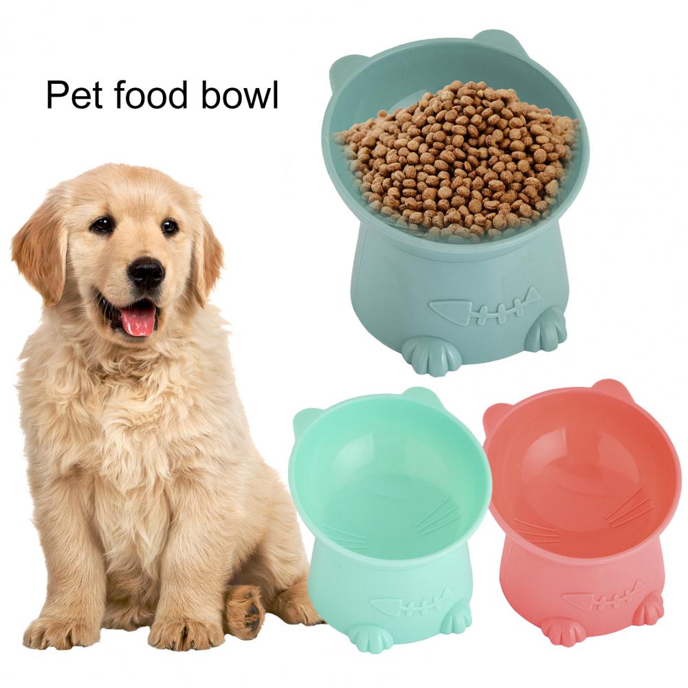 Sturdy Pet Food Bowl PP Cats Dogs Water Feeder Dish Plate Tilted Easy to Wash Pet Feeder Bowl Pet Supplies