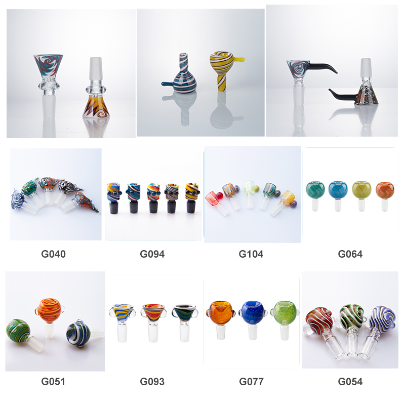 Glassvape666 ZHG001 US Color Glass Bowl Smoking Pipe Wide Bore With Handle Tobacco Dome Bowls 14mm 18mm Male For Glass Water Bong Bubbler Pipes