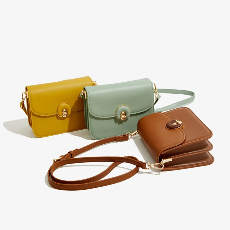 Fashion Women Crossbody Bags Simple Flap PU Leather Female Shoulder Bags Ladies Small Square Sling Bags Casual Handbags 250310