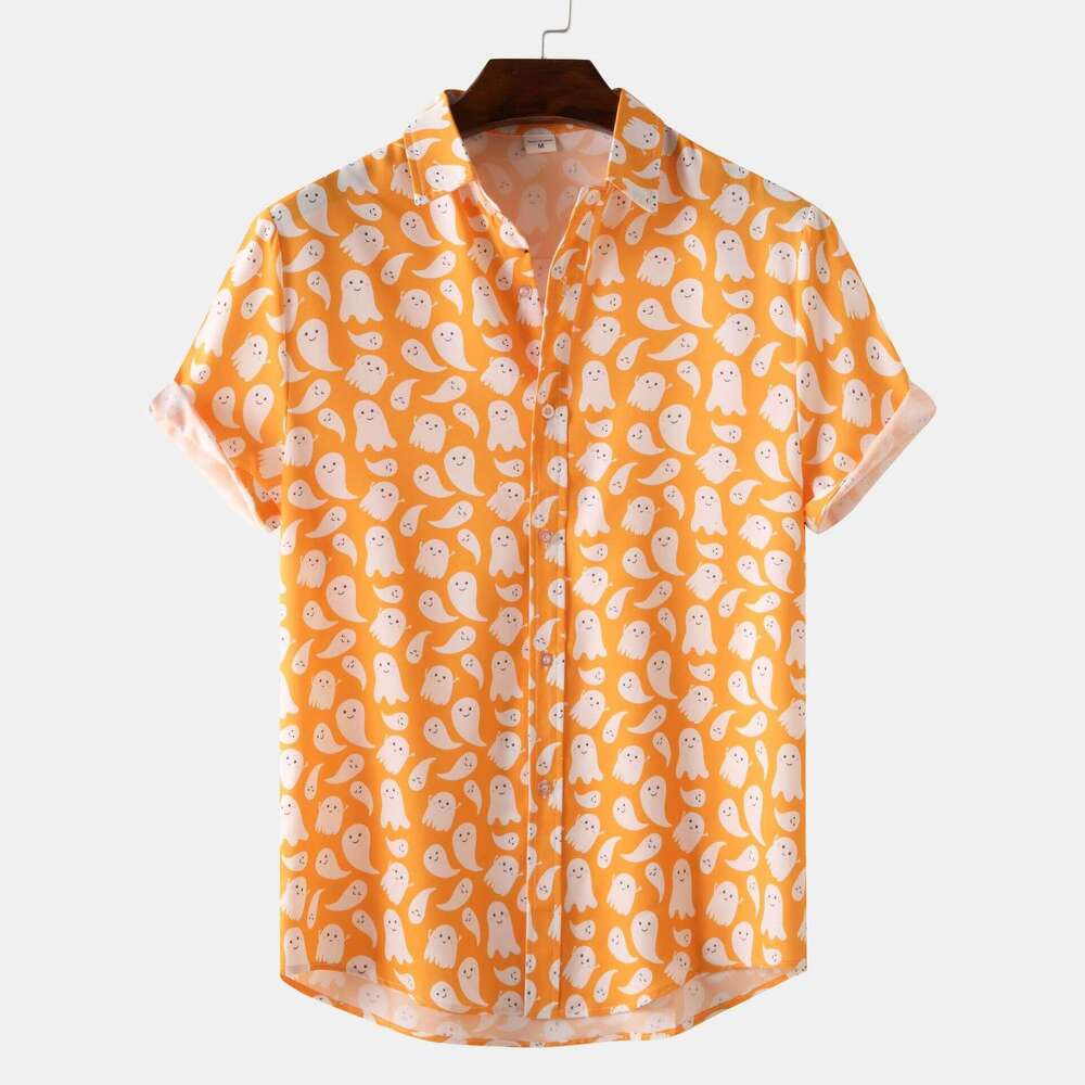 summer Hawaiian style beach ral men's short sleeved shirt 2025 new casual fashion trend clothing