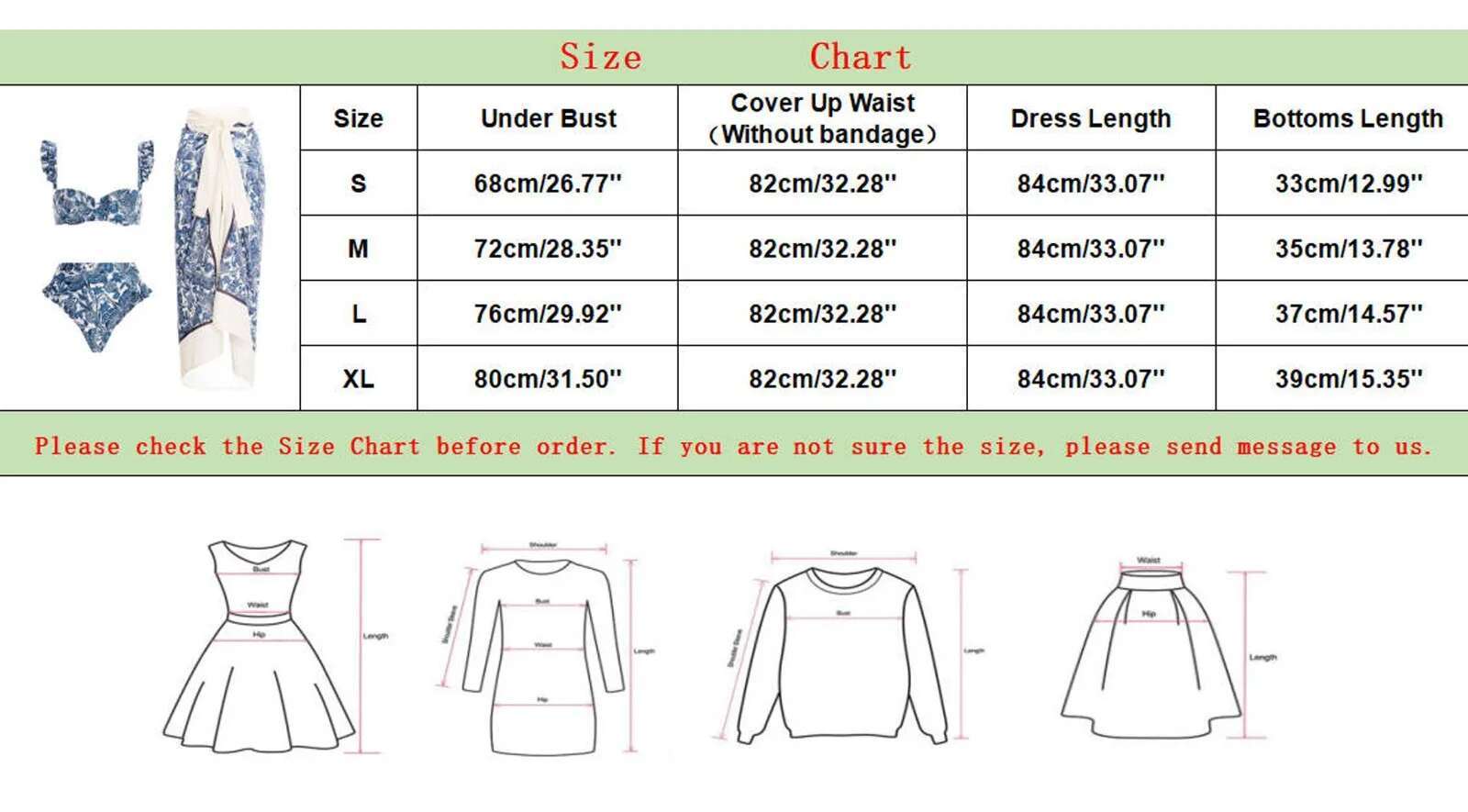 Female Bathing Suit Beach Wear Women Bikini Sexy High Waisted Skirt Split Swimsuit Three Piece Set Summer Swimwear