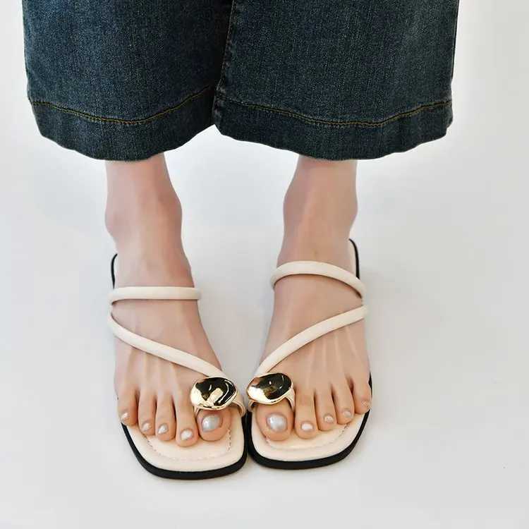 Women Slipper Woman Summer Flat Heel Roman Shoes Low Heels Sandals Footwear 2024 Womens Gladiator Open Toe Beach LadiesXJ250311