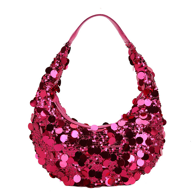 Internet Celebrity Armpit For Women 2024 New Fashion Sequin Dazzling Western Same Style Single Shoulder Dumpling Bag