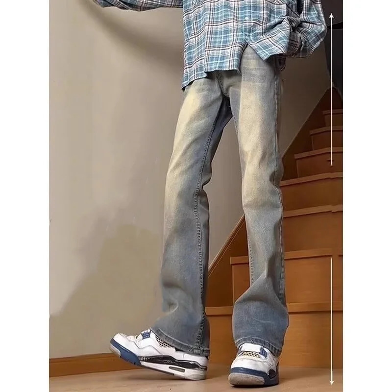 Mens Jeans for Men Trousers Baggy Y2k Pants Denim Shorts Jean Streetwear Man Clothing Flared Male Cargo Wide Leg 250311