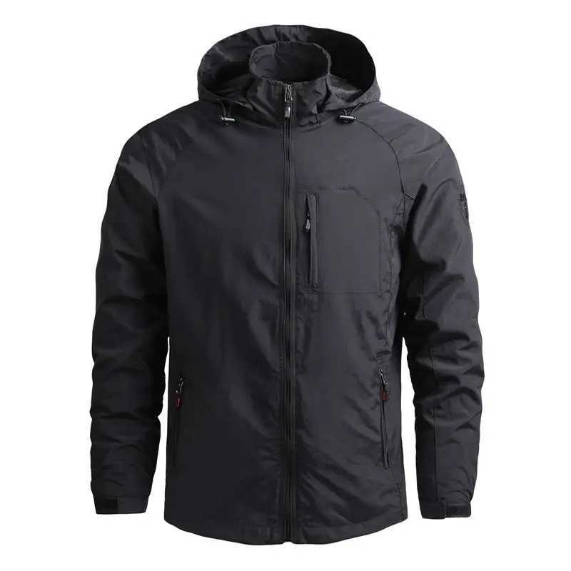 Spring Men Outdoor Waterproof Jacket Plus Size Windbreaker Rain Coat Breathable Fishing Camping Tactical Jackets Male ClothingT250311