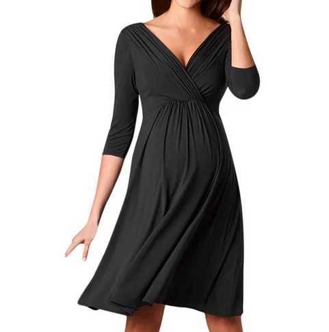 Nursing Dress Top V Collar Breastfeeding Long Sleeve Women Winter for Feeding Maternity Pregnancy Clothes Plus SizeT250311