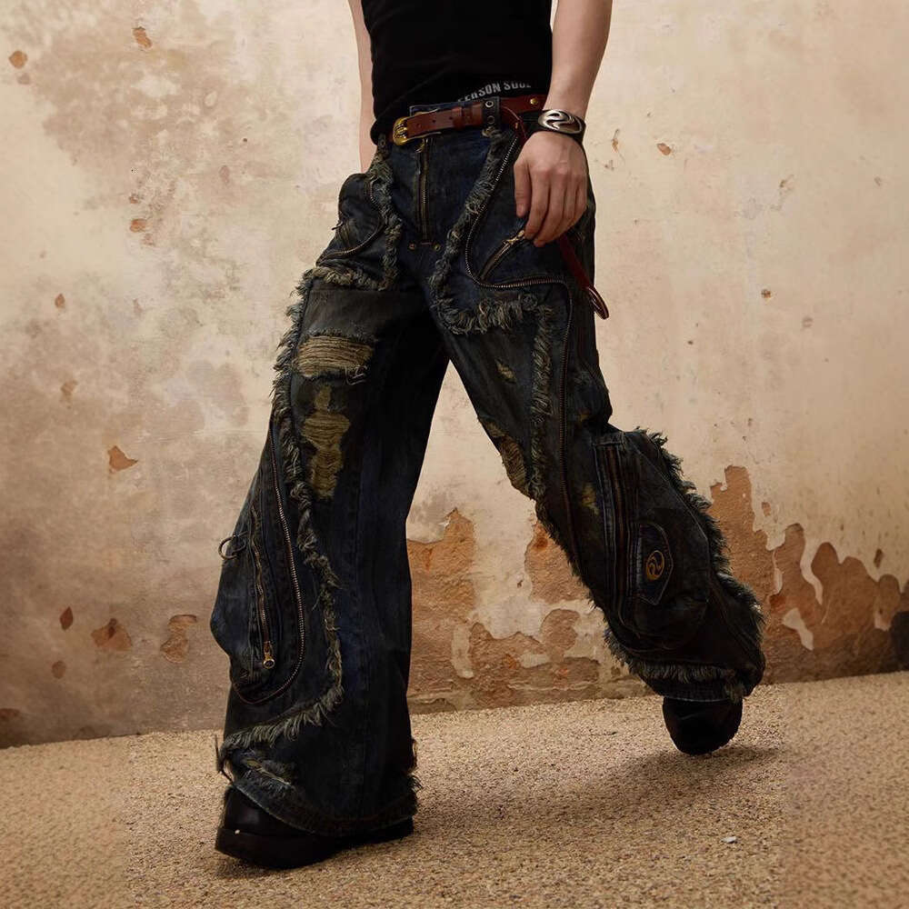 Y2k American Washed Heavy-Duty For Couples, Vintage Street Style Ins Jeans