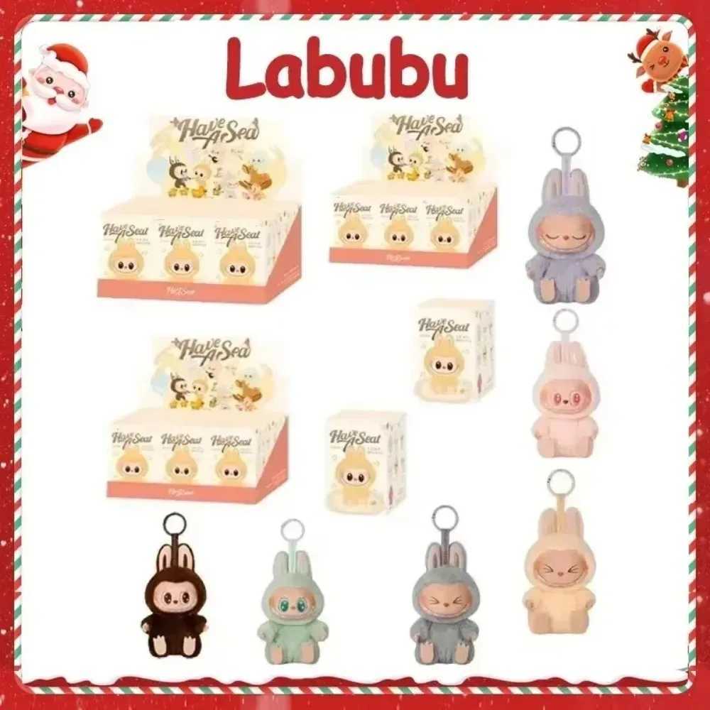 Labubu Blind Box Seat Series Anime Character Pendant Plush Model Toy Monster Clone Keychain Toy Christmas GiftC250310