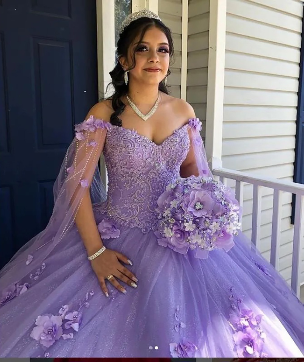Quinceanera Dresses Special Occasion Dresses Formal Girls Pageant Ball Gown A Line Party Prom Gown Evening Off-Shoulder Sleeveless Plus Size Lavender 