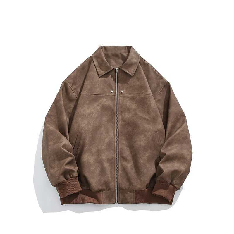 Autumn Mens Leather Jacket Fashion Vintage Biker Motorcycle Faux Leather Coat Women Casual Windbreaker Bomber Loose OvercoatT250311