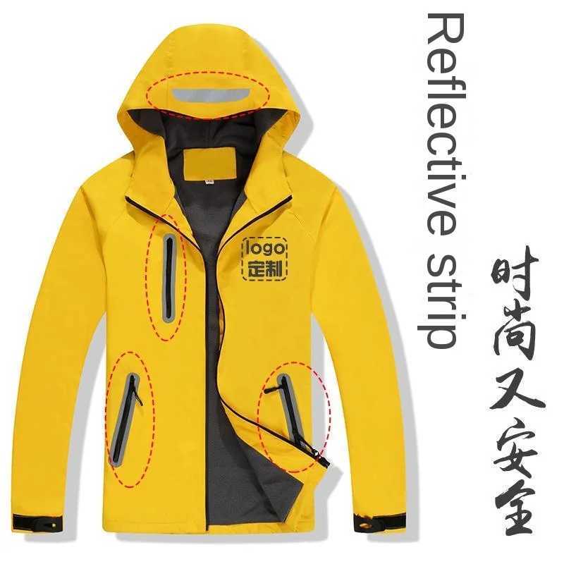 New outdoor jacket two-piece set reflective and cold-proof overalls custom tooling windproof waterproof and warm thickenedT250311