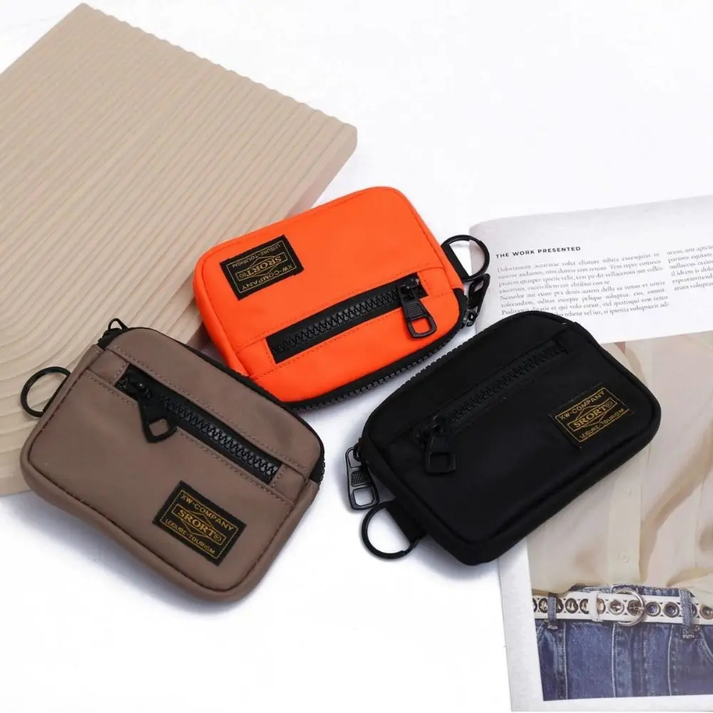 Casual Mens Coin Wallet Canvas Zipper Short Retro Keyholder Small Money Bag Trend Youth Mini Handbag 250311