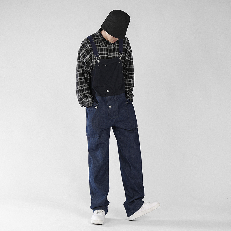 Men's Jeans Overalls Loose Fit Boyfriend Jean Jumpsuits Spring Autumn Streetwear Denim Bib Jumpsuit Male Long Rompers Pants S-5XL