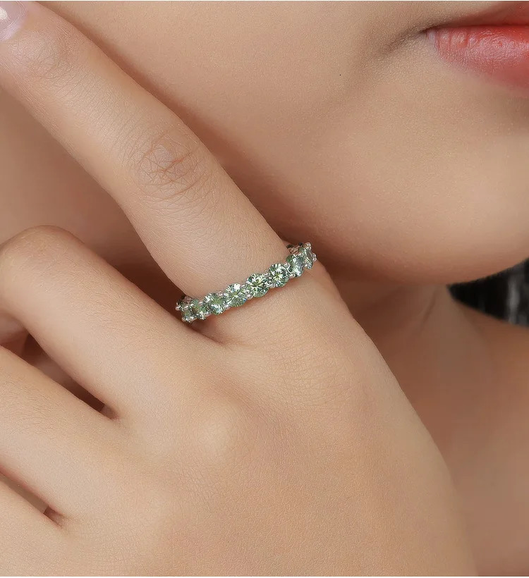PANSYSEN 4MM 03CT D Color VVS1 Rings for Women Engagement Wedding Bands 925 Sterling Sliver Ring Wholesale 250213