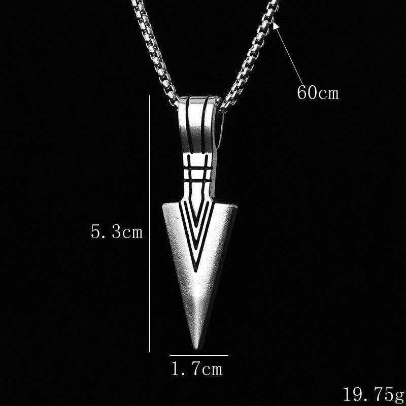 Personalized Triangle Spear Head Pendant Hip Hop Punk Titanium Steel Men's Necklace