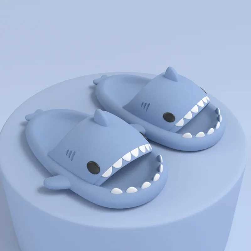 Summer Children Slippers Boy Girl Outdoor Beach Shoes Cartoon Shark Home Indoors Shower Flip Flops Soft Comfortable Kid FootwearT250311
