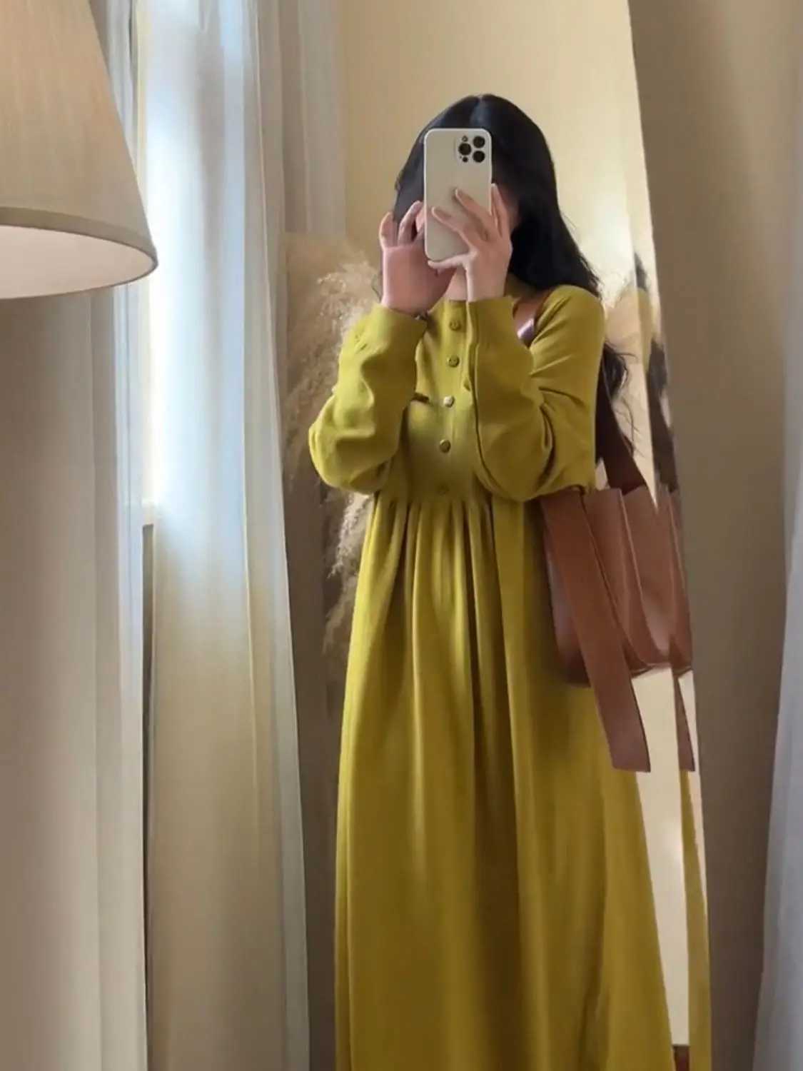 Maternity Dresses Fall and Winter Sweater Bottoming Skirt Loose 2023 New Casual Knitted Long Skirt Maternity Maxi DressT250311